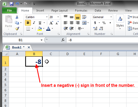 changing positive to negative in excel for mac